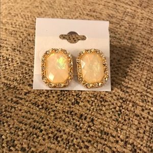Opal Iridescent Crystal Fashion Post Earrings